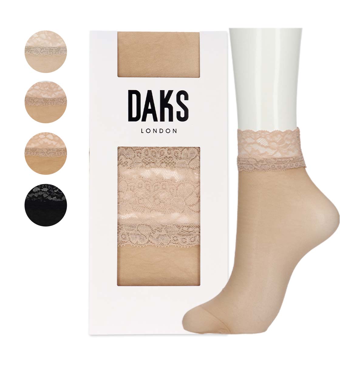 DAKS（ダックス）レース付クルーレーディスソックス婦人靴下プレゼント贈答ギフト153-8006