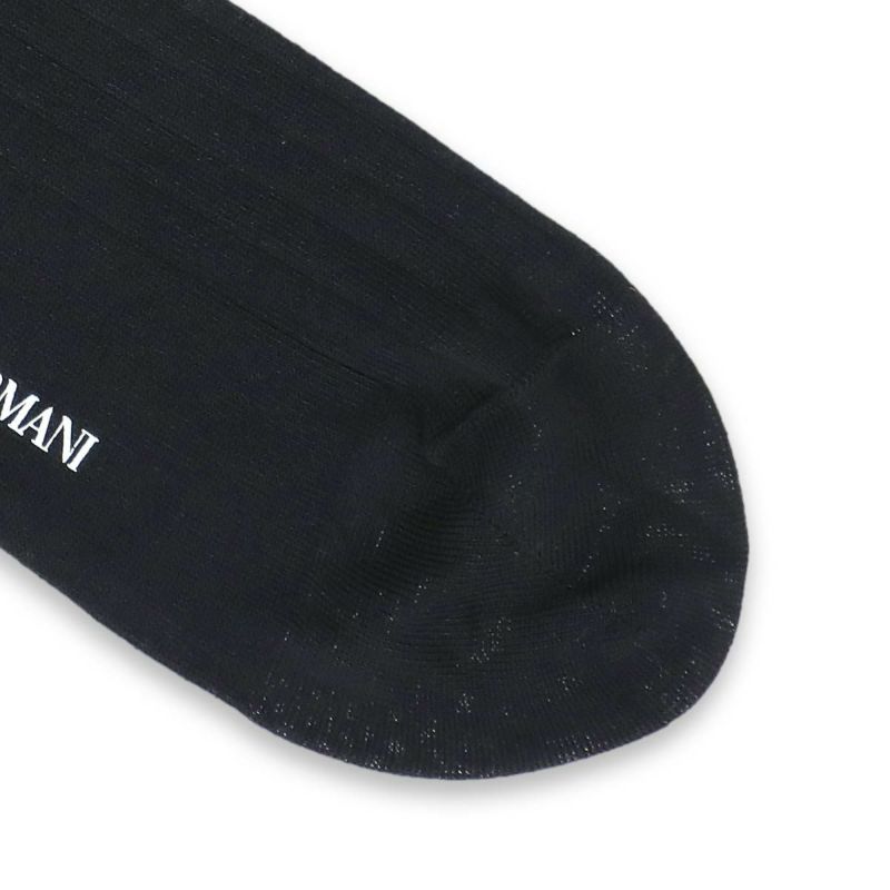 EMPORIOARMANIエンポリオアルマーニ日本製ビジネスDress光沢感・発色性に優れた連続シルケット加工糸使用綿混リブクルー丈メンズ男性紳士ソックス靴下男性メンズプレゼント贈答ギフト02312510