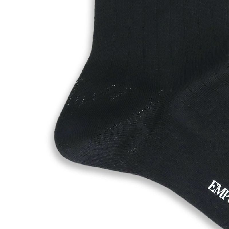 EMPORIOARMANIエンポリオアルマーニ日本製ビジネスDress光沢感・発色性に優れた連続シルケット加工糸使用綿混リブクルー丈メンズ男性紳士ソックス靴下男性メンズプレゼント贈答ギフト02312510