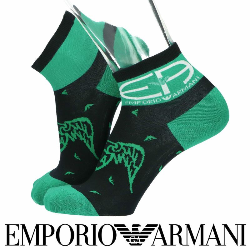 EMPORIOARMANIエンポリオアルマーニ日本製40周年ロゴ＆イーグルBOSSショート丈メンズカジュアル靴下男性紳士プレゼントギフト02322290
