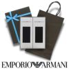 【送料無料】EMPORIOARMANI（エンポリオアルマーニ）メンズソックスオールシーズン用靴下Dressリブクルー丈ソックスブランド靴下2足組ギフトセット男性メンズプレゼント贈答ギフトEA-2P-RBポイント10倍