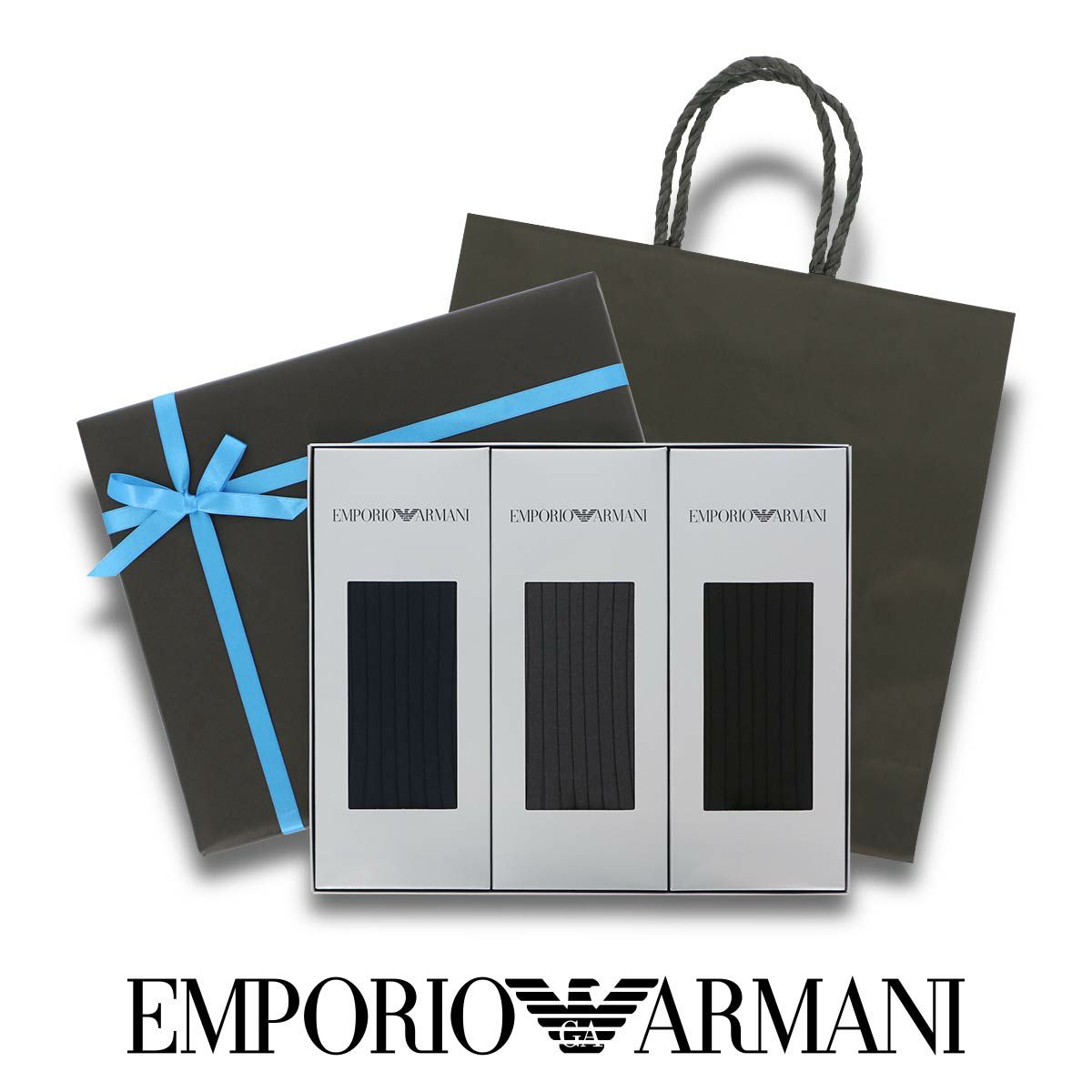 EMPORIO ARMANI 3足組ギフトセット 手提げ紙袋付き オールシーズン用 