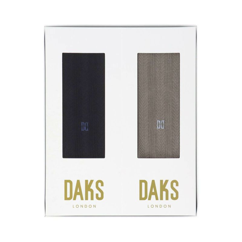 DAKS 2足組 ギフトセット 日本製 綿100％ オールシーズン用 クルー丈 ビジネス ソックス メンズ 包装済  02534007（DA-20）giftset | 靴下 ソックス 通販のナイガイ公式オンラインショップ