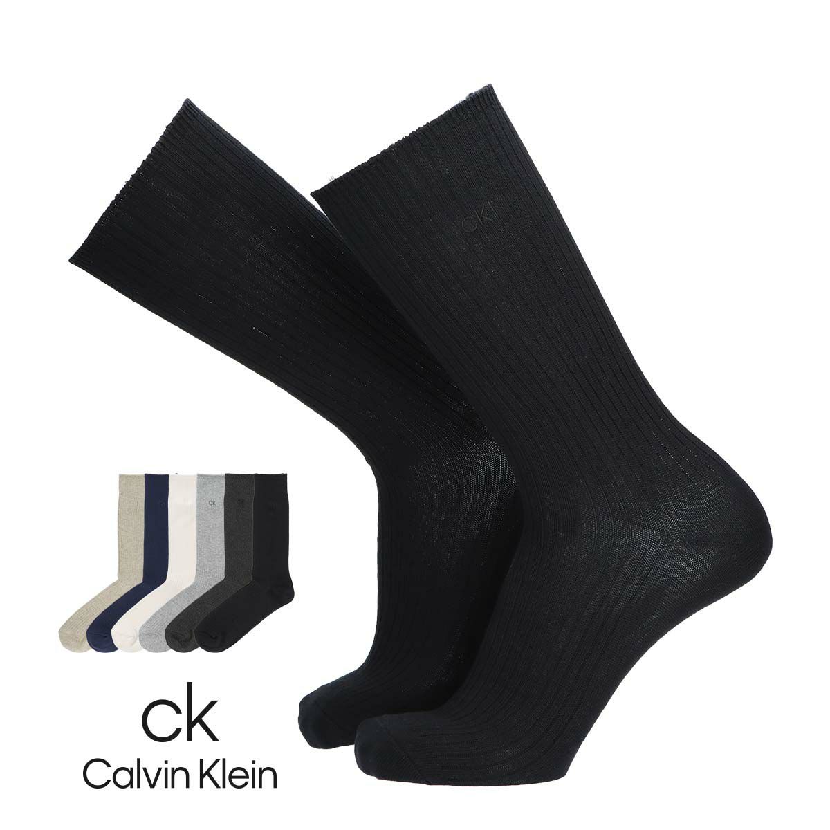 Calvin Klein 日本製 綿混 毛混 ワンポイント クルー丈 ソックス メンズ 靴下 ソックス通販のナイガイ公式ショップ