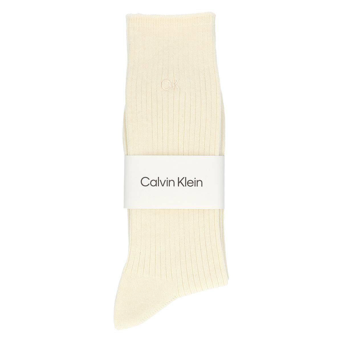 CalvinKleinカルバンクライン綿混毛混ワンポイントクルー丈メンズソックス男性靴下プレゼント贈答ギフト02542191