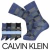 CalvinKleinカルバンクライン強撚綿混KJ変形ブロック柄クルー丈メンズカジュアルソックス靴下男性紳士プレゼントギフトバレンタイン02542202