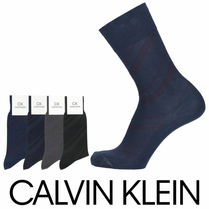 CalvinKleinカルバンクラインバイヤスストライプ柄クルー丈メンズビジネスソックス靴下男性紳士プレゼントギフトバレンタイン02562294