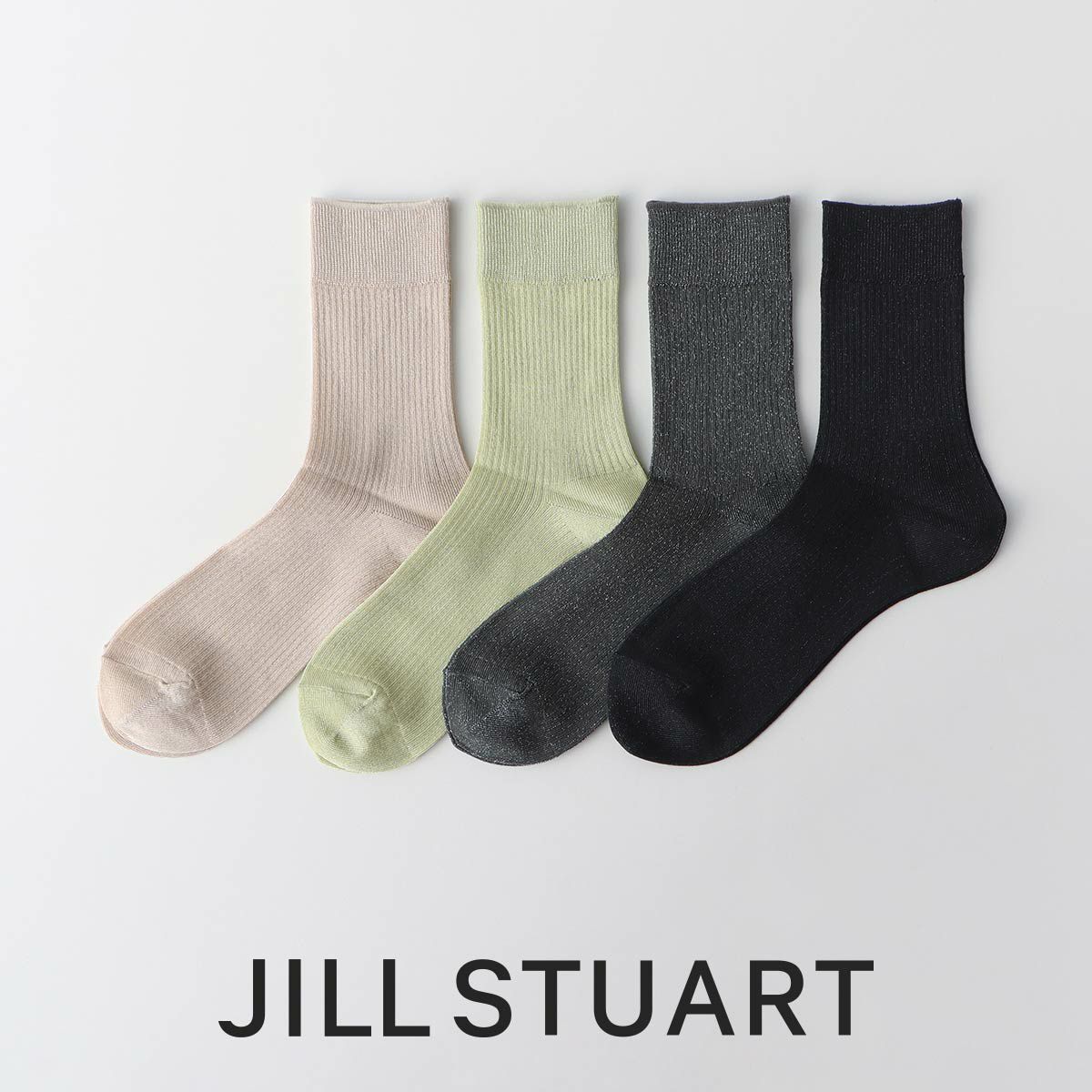 JILL STUART 日本製 シアーシャイニーリブ クルー丈 レディース ソックス 03145484 | 靴下 ソックス  通販のナイガイ公式オンラインショップ