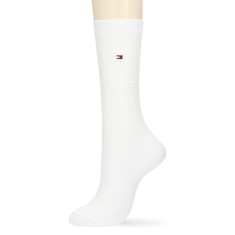 TOMMYHILFIGER｜トミーヒルフィガースクールソックスワンポイント刺繍28cm丈レディスハイソックス靴下3481-410ポイント10倍