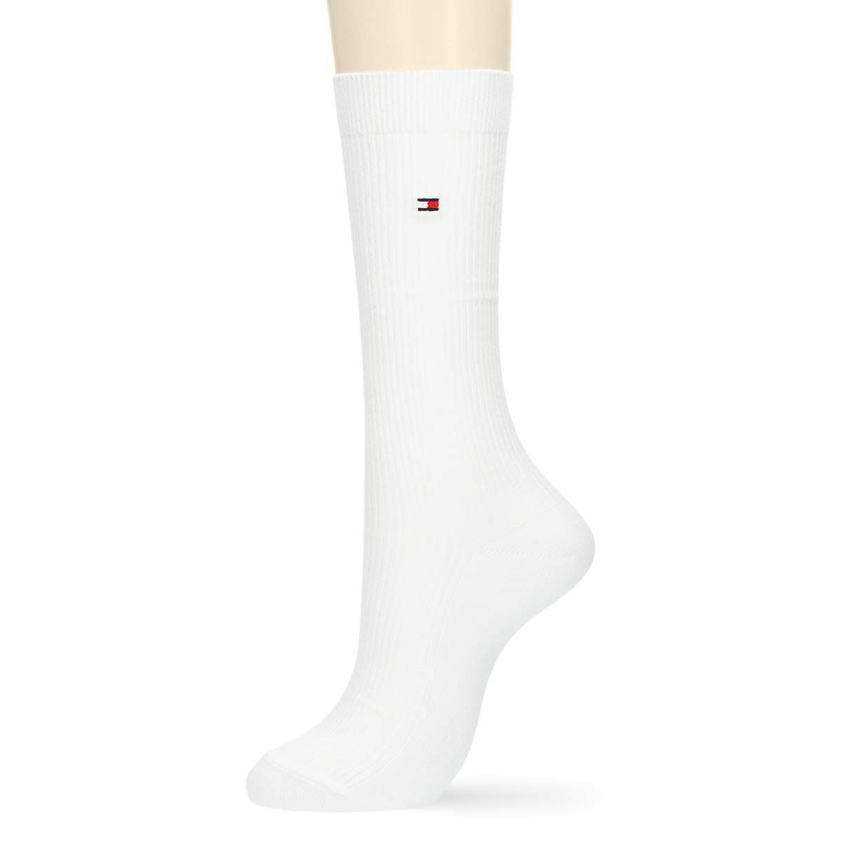 TOMMYHILFIGER｜トミーヒルフィガースクールソックスワンポイント刺繍28cm丈レディスハイソックス靴下3481-410ポイント10倍