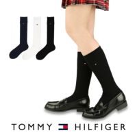 TOMMYHILFIGER｜トミーヒルフィガースクールソックスワンポイント刺繍32cm丈レディスハイソックス靴下3481-411ポイント10倍