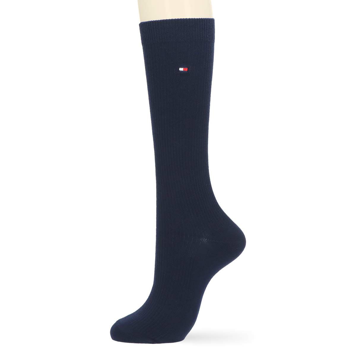 TOMMYHILFIGER｜トミーヒルフィガースクールソックスワンポイント刺繍32cm丈レディスハイソックス靴下3481-411ポイント10倍