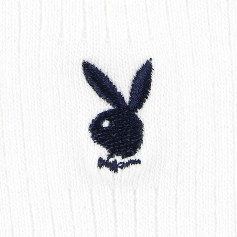 PLAYBOY（プレイボーイ）14cm丈スクールソックスワンポイント両面刺繍入りリブレディスクルーソックス靴下3737-350ポイント10倍