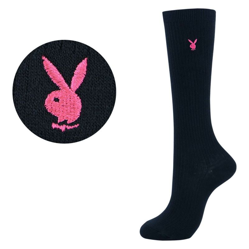 PLAYBOY（プレイボーイ）スクールソックスワンポイント刺繍32cm丈レディスハイソックス靴下3737-353ポイント10倍