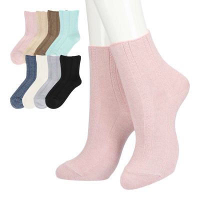 DAKS（ダックス）カジュアル口ゴム超ゆったりオーガニックコットンリンクス柄クルー丈ソックスレディースソックス婦人靴下プレゼント贈答ギフト3367-824