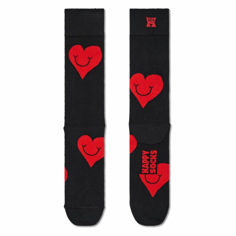 HappySocksハッピーソックスJUMBOSMILEYHEART（ジャンボスマイリーハート）クルー丈綿混ソックス靴下ユニセックスメンズ＆レディスプレゼント贈答ギフト10211032