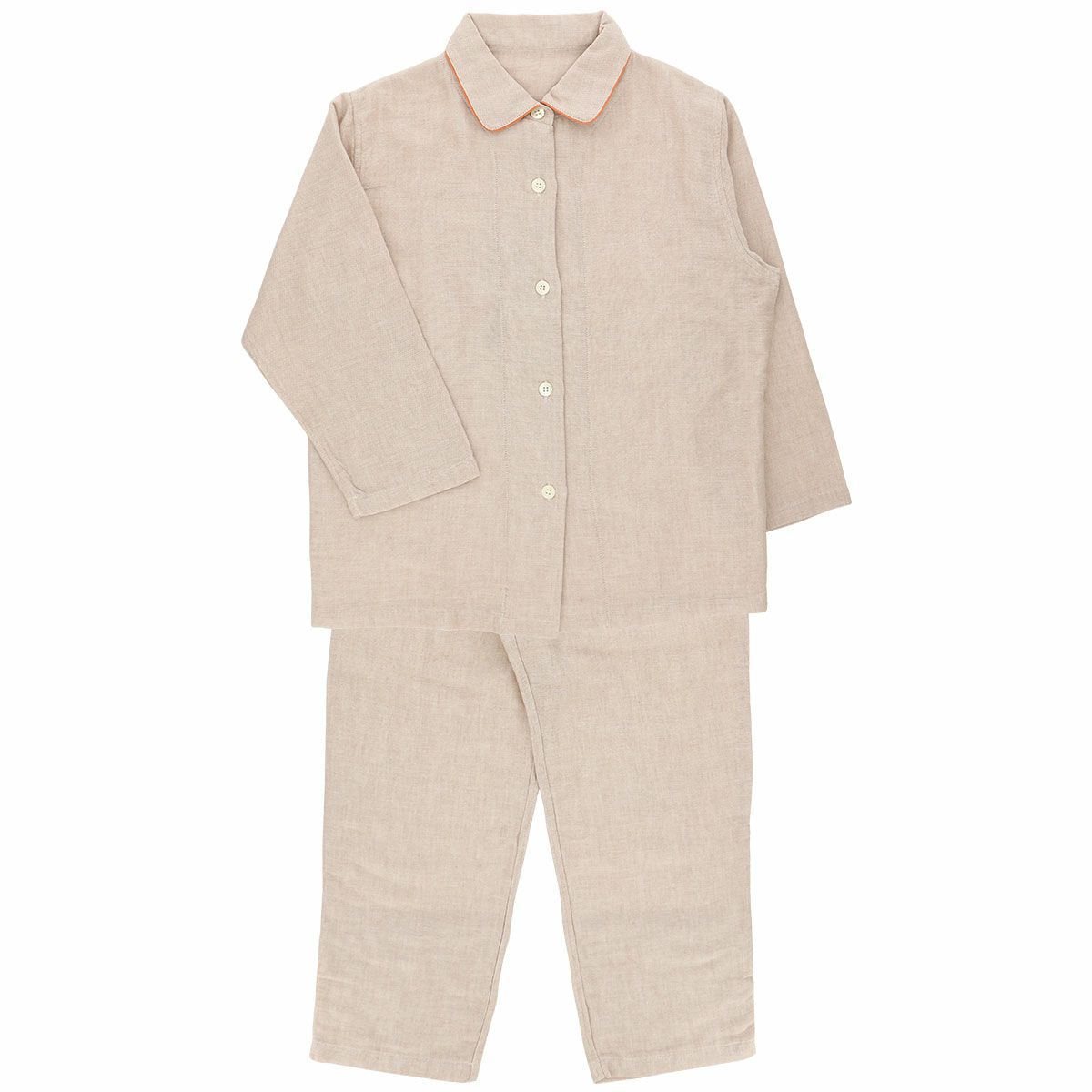 極眠byNAIGAI日本製三重ガーゼコットン100％ふんわりガーゼパジャマ前開き長袖長丈パンツ【Mサイズ】レディース女性婦人73380022