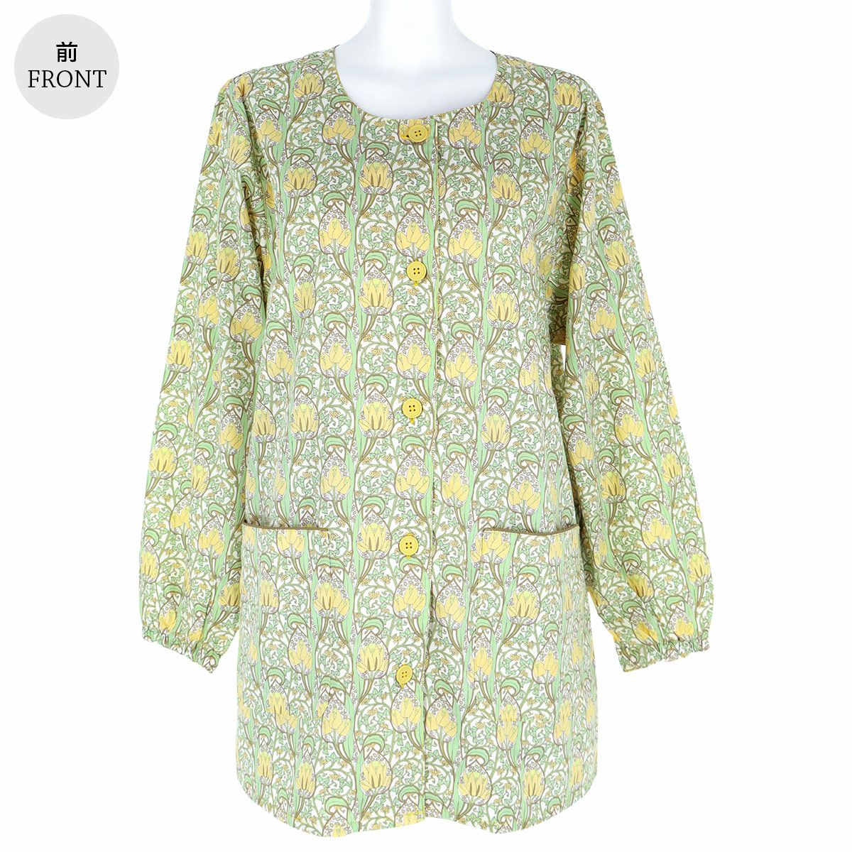 LICIEリッシーLIBERTYリバティプリントイスミニ綿100％前ボタン割烹着かっぽう着カッポースモックエプロン70551009