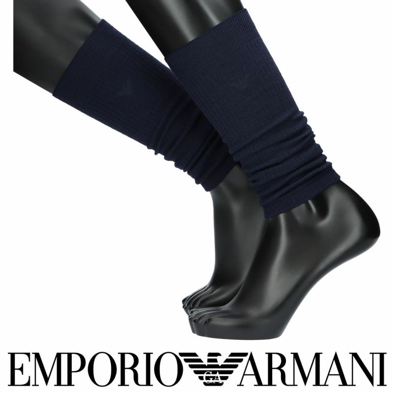 EMPORIOARMANIエンポリオアルマーニ日本製毛混ハイゲージレッグウォーマーソックス靴下メンズ男性紳士プレゼントギフト公式ショップ正規ライセンス商品02345839