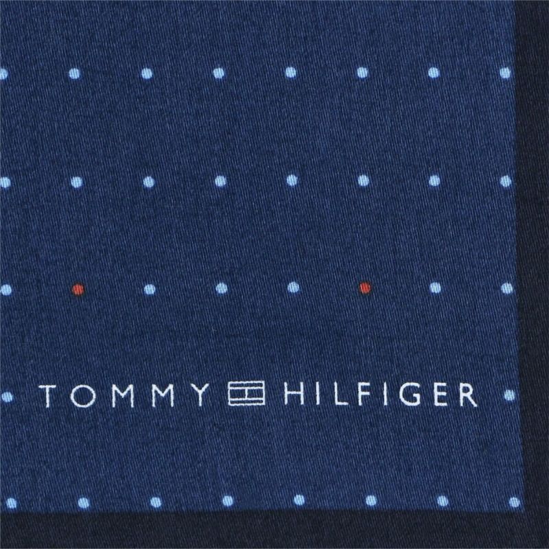 TOMMYHILFIGER｜トミーヒルフィガーピンドット柄綿100％ハンカチ2582-103