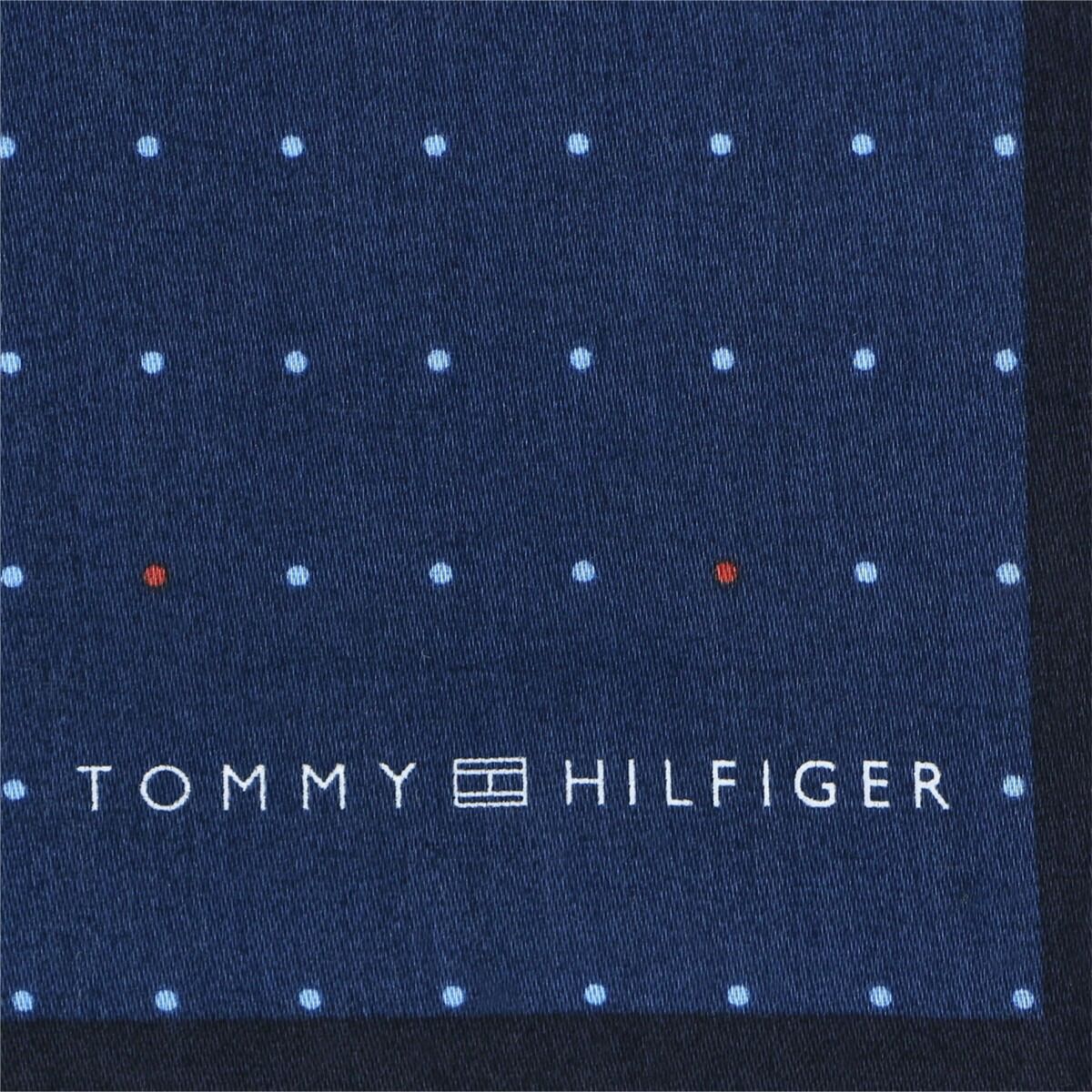 TOMMYHILFIGER｜トミーヒルフィガーピンドット柄綿100％ハンカチ2582-103