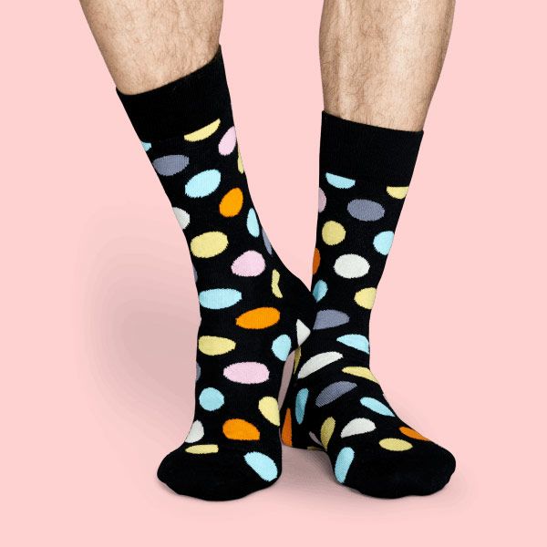 HappySocksハッピーソックスBIGDOT（ビッグドット）クルー丈綿混ソックス靴下ユニセックスメンズ＆レディス1A110001