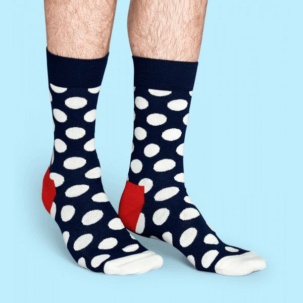 HappySocksハッピーソックスBIGDOT（ビッグドット）クルー丈綿混ソックス靴下ユニセックスメンズ＆レディス1A110001