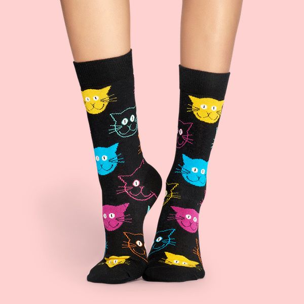 HappySocksハッピーソックスCAT（キャット）クルー丈綿混ソックス靴下ユニセックスメンズ＆レディス1A113039