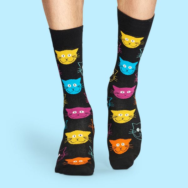 HappySocksハッピーソックスCAT（キャット）クルー丈綿混ソックス靴下ユニセックスメンズ＆レディス1A113039