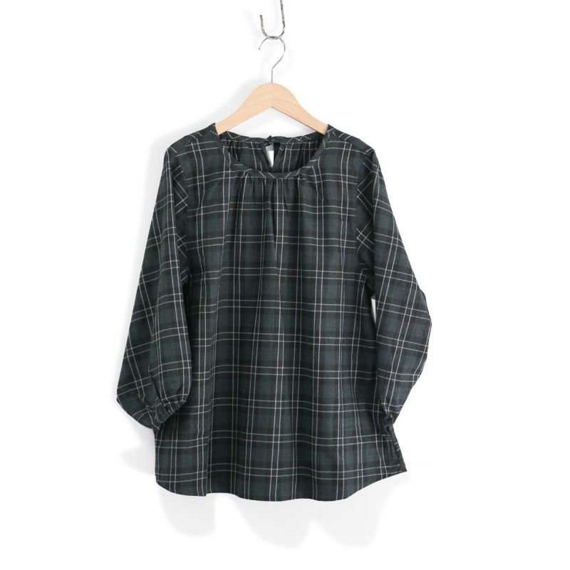 HOUSEWEARSTUDIOPLUSハウスウェアスタジオプラスONEMILEWEARワンマイルウェア日本製綿100％ビエラチェックブラウスカッポーレディース70360031