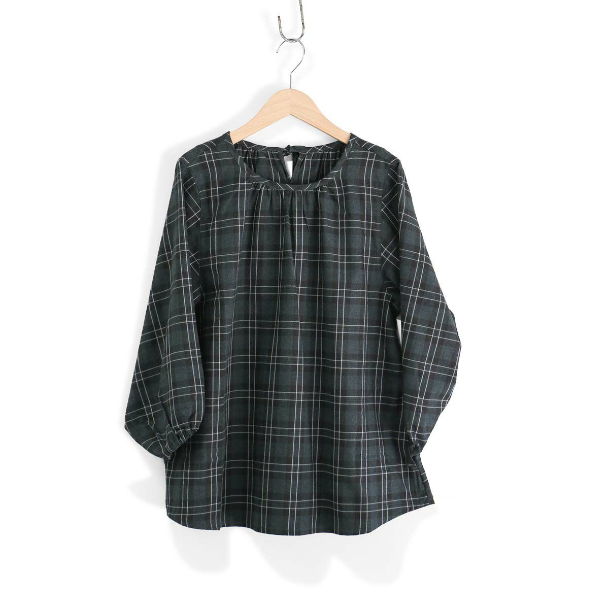 HOUSEWEARSTUDIOPLUSハウスウェアスタジオプラスONEMILEWEARワンマイルウェア日本製綿100％ビエラチェックブラウスカッポーレディース70360031