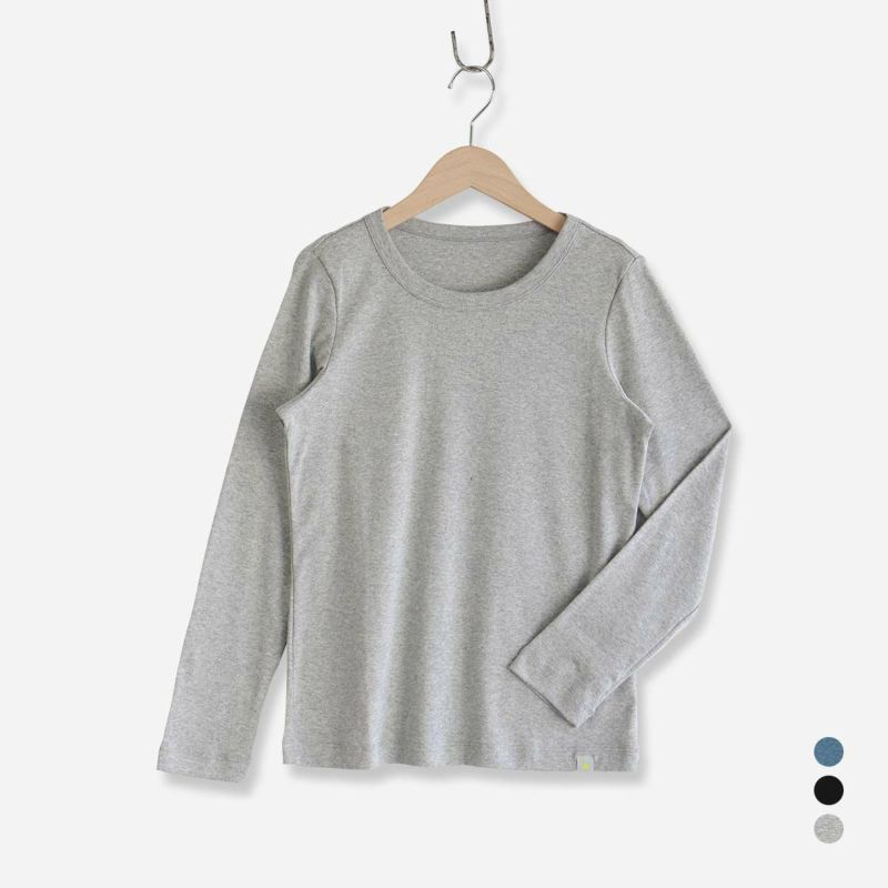 HOUSEWEARSTUDIOPLUSハウスウェアスタジオプラスONEMILEWEARワンマイルウェア日本製綿100％クル－ネック長袖Tシャツ【Lサイズ】レディース70360044