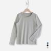HOUSEWEARSTUDIOPLUSハウスウェアスタジオプラスONEMILEWEARワンマイルウェア日本製綿100％クル－ネック長袖Tシャツ【Lサイズ】レディース70360044