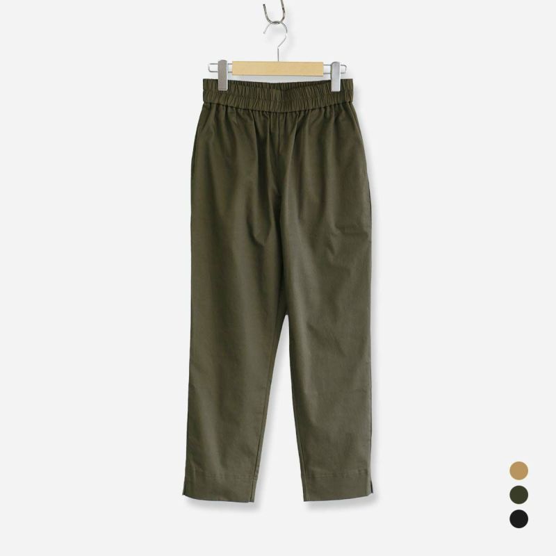 HOUSEWEARSTUDIOPLUSハウスウェアスタジオプラスONEMILEWEARワンマイルウェア日本製綿麻ラチネストレッチスッキリとしたシルエット9分丈パンツレディース70360052