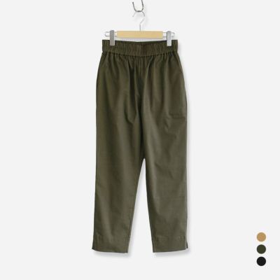 HOUSEWEARSTUDIOPLUSハウスウェアスタジオプラスONEMILEWEARワンマイルウェア日本製綿麻ラチネストレッチスッキリとしたシルエット9分丈パンツレディース70360052