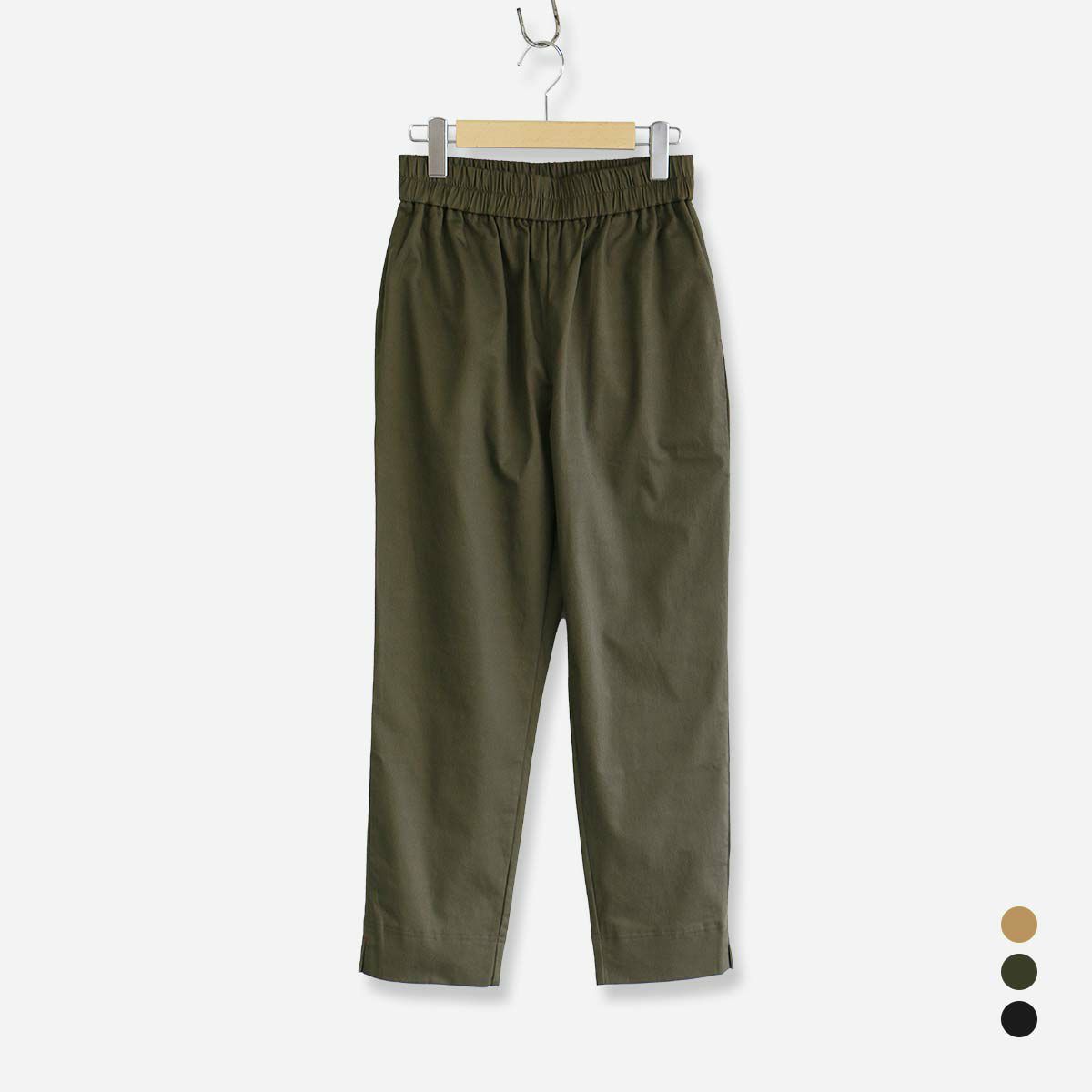 HOUSEWEARSTUDIOPLUSハウスウェアスタジオプラスONEMILEWEARワンマイルウェア日本製綿麻ラチネストレッチスッキリとしたシルエット9分丈パンツレディース70360052