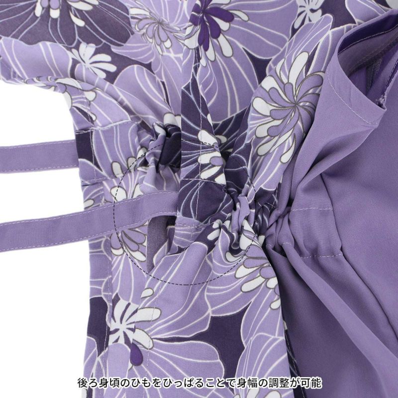 セール！40％OFFHOUSEWEARSTUDIOハウスウェアスタジオポリエステルデシングランドパンジー柄背付き後結びレディースエプロン70372074