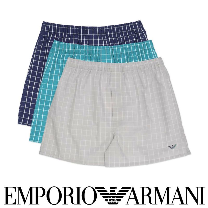 EMPORIOARMANIエンポリオアルマーニウィンドウチェックウーブントランクスパンツ【M/L】EUサイズ男性メンズプレゼント贈答ギフト54220002公式ショップ正規ライセンス商品