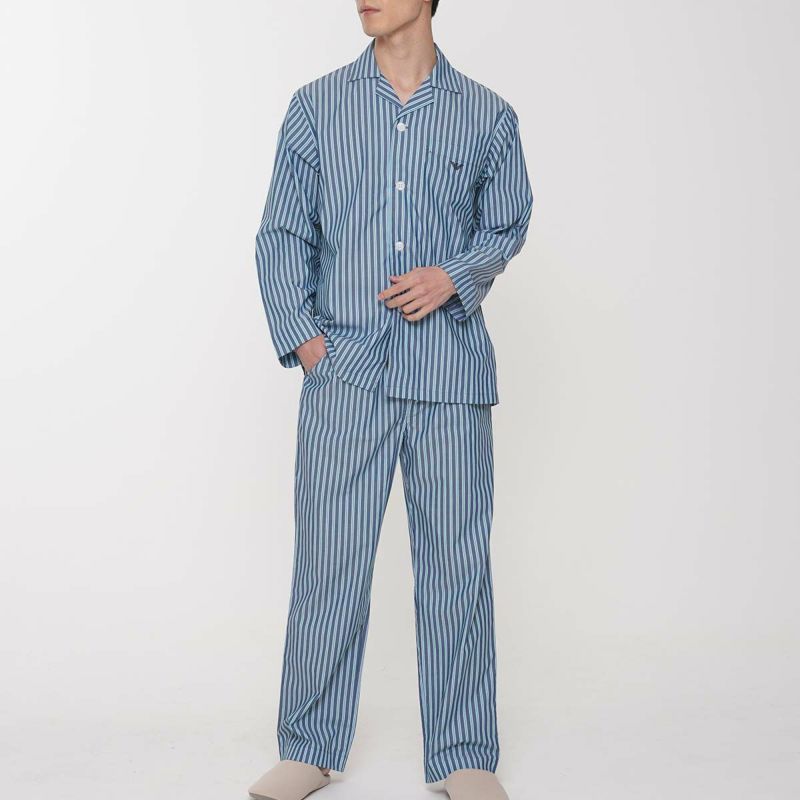 EMPORIO ARMANI エンポリオ アルマーニ先染めストライプ パジャマ 部屋着 上下セット EUサイズ 男性 メンズ プレゼント 贈答 ギフト 54222001 公式ショップ 正規ライセンス商品 ギフト プレゼント