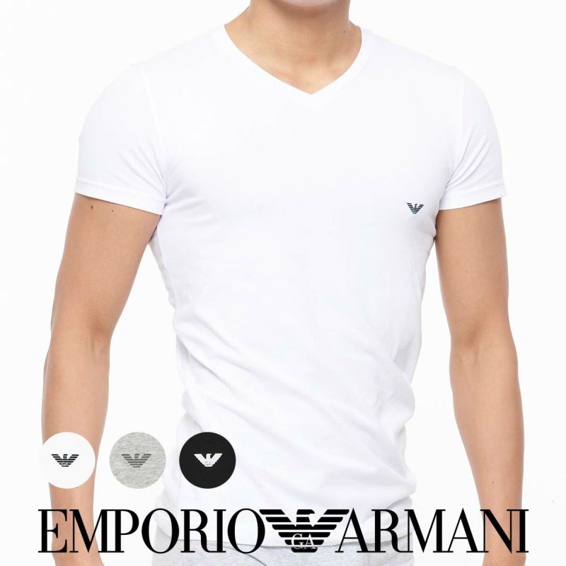 【1枚】EMPORIO ARMANI STRETCH COTTON ストレッチコットン Vネック 半袖 Tシャツ アンダーシャツ EUサイズ メンズ  54097291 | 靴下 ソックス 通販のナイガイ公式オンラインショップ