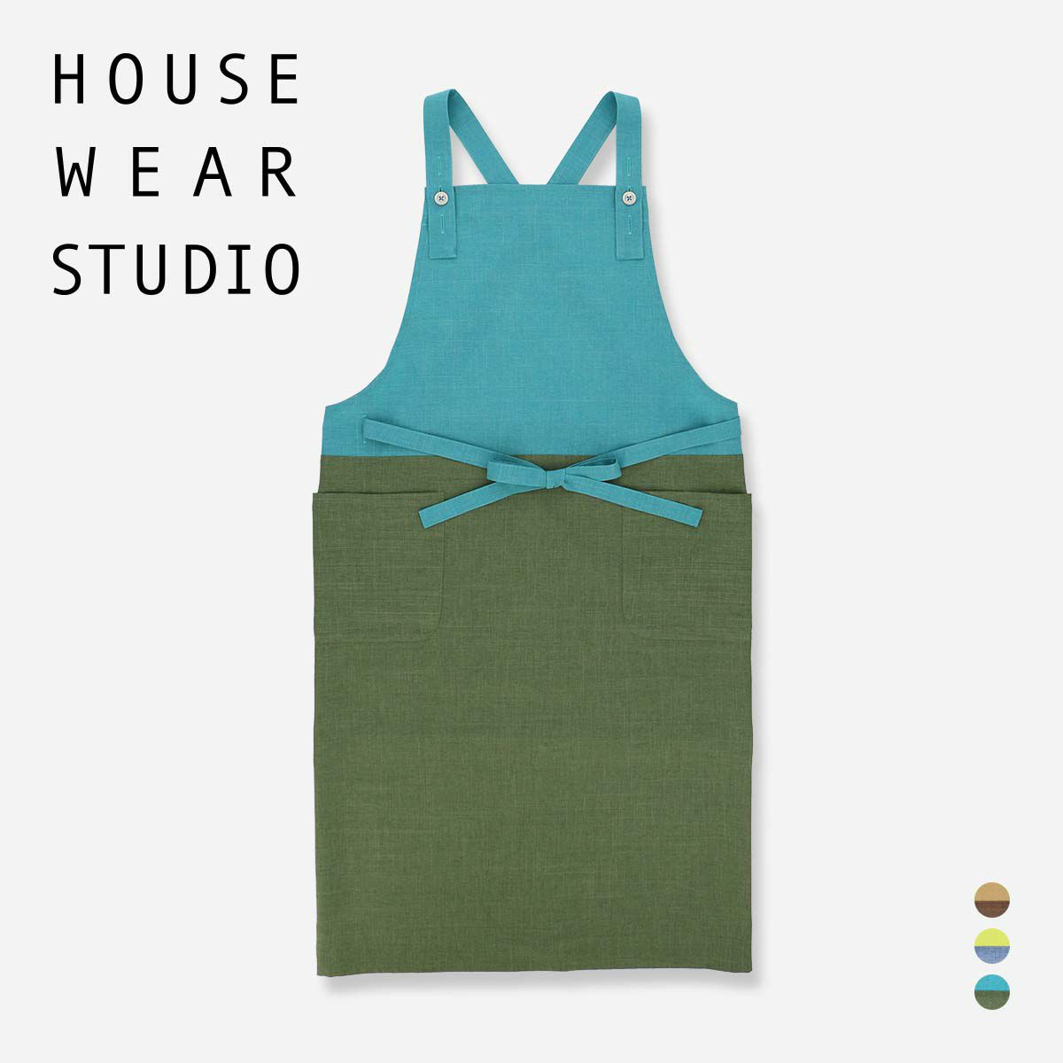HOUSEWEARSTUDIOハウスウェアスタジオ前結びエプロン日本製ゆったり着れて疲れにくいメンズワークエプロン男性用プレゼント贈答ギフト70372120