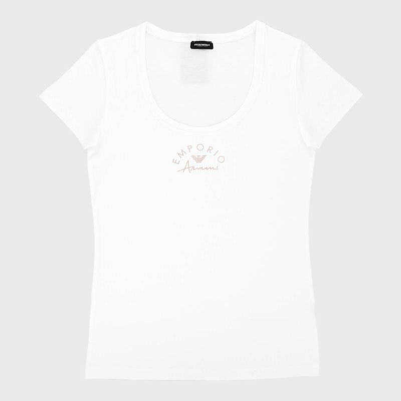 EMPORIOARMANIエンポリオアルマーニBASICCOTTONベーシックコットン首元広めTシャツEUサイズ女性レディースプレゼント贈答ギフト54122377公式ショップ正規ライセンス商品