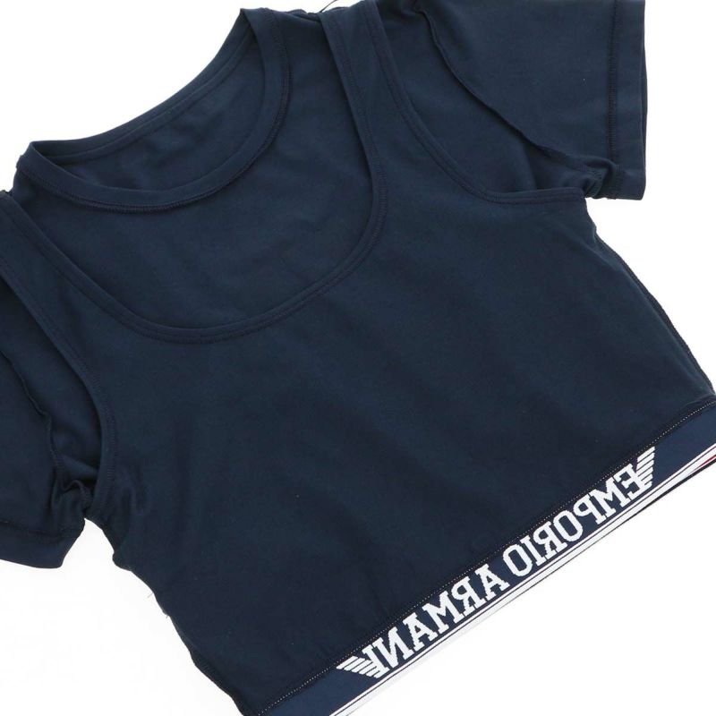 EMPORIO ARMANI エンポリオ アルマーニ CAMPUS LIFE キャンパス ライフ CROP TOP ハーフトップ EUサイズ  レディース 54121931 公式ショップ 正規ライセンス商品 qwGNHChOCN, トップス - www.velver.hu