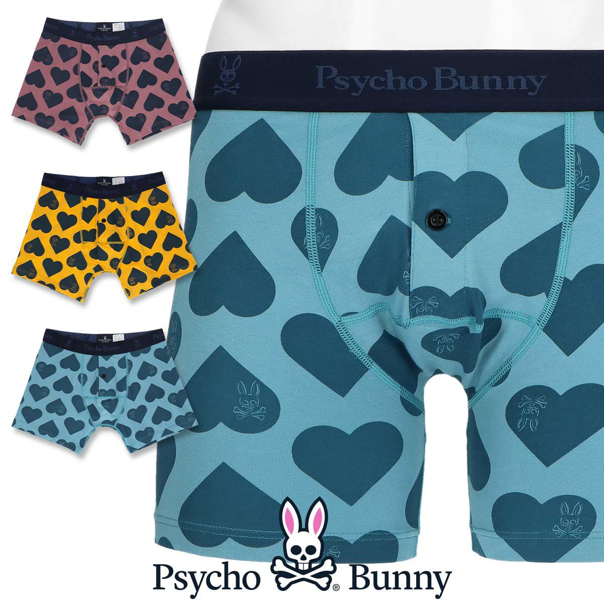 Psycho Bunny BIG HEART BUNNY Button Fly Boxer Brief ビッグハート