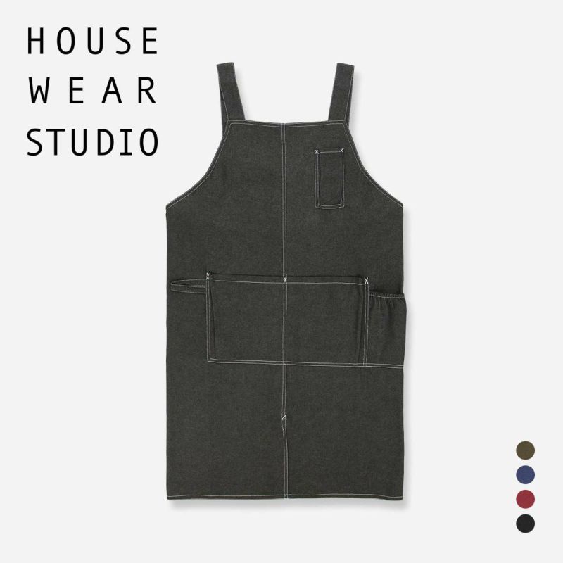 HOUSE WEAR STUDIO ハウスウェアスタジオ デニム 後ボタン Ｈ型 エプロン シンプル ゆったり着れて疲れにくい メンズ ワークエプロン  70372053 | 靴下 ソックス 通販のナイガイ公式オンラインショップ