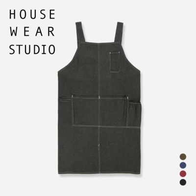 HOUSE WEAR STUDIO ハウスウェアスタジオ デニム 後ボタン Ｈ型 エプロン シンプル ゆったり着れて疲れにくい メンズ ワークエプロン  70372053 | 靴下 ソックス 通販のナイガイ公式オンラインショップ