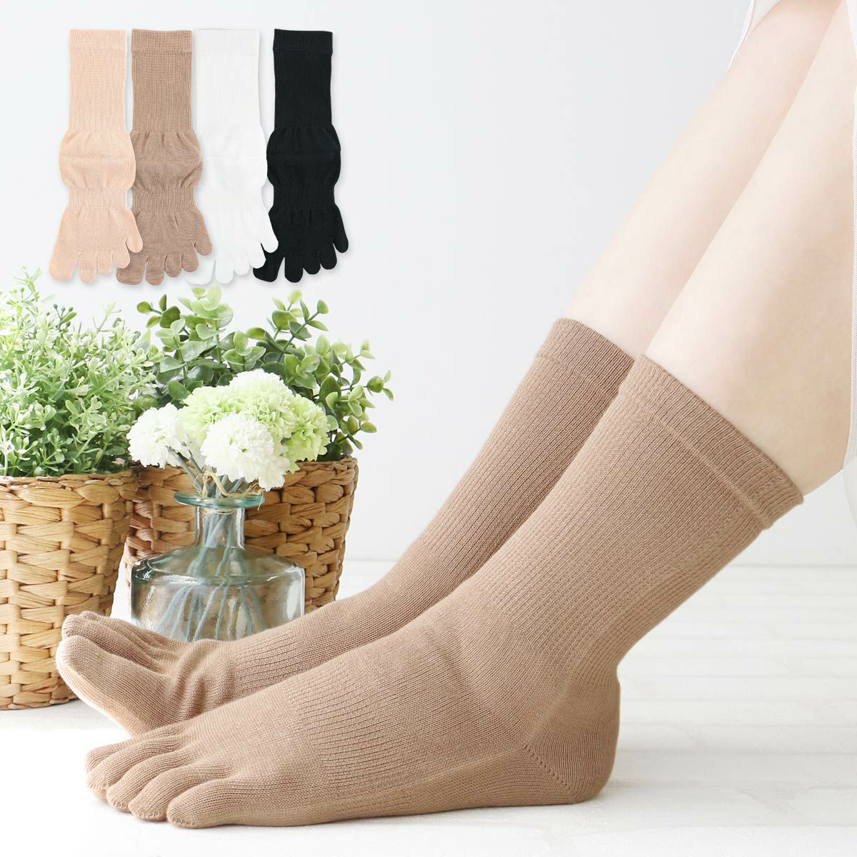 綿100％5本指レディスソックス冷えとり靴下にも最適♪NAIGAICOMFORTナイガイコンフォートレディスレッグソリューション3022-210ポイント10倍