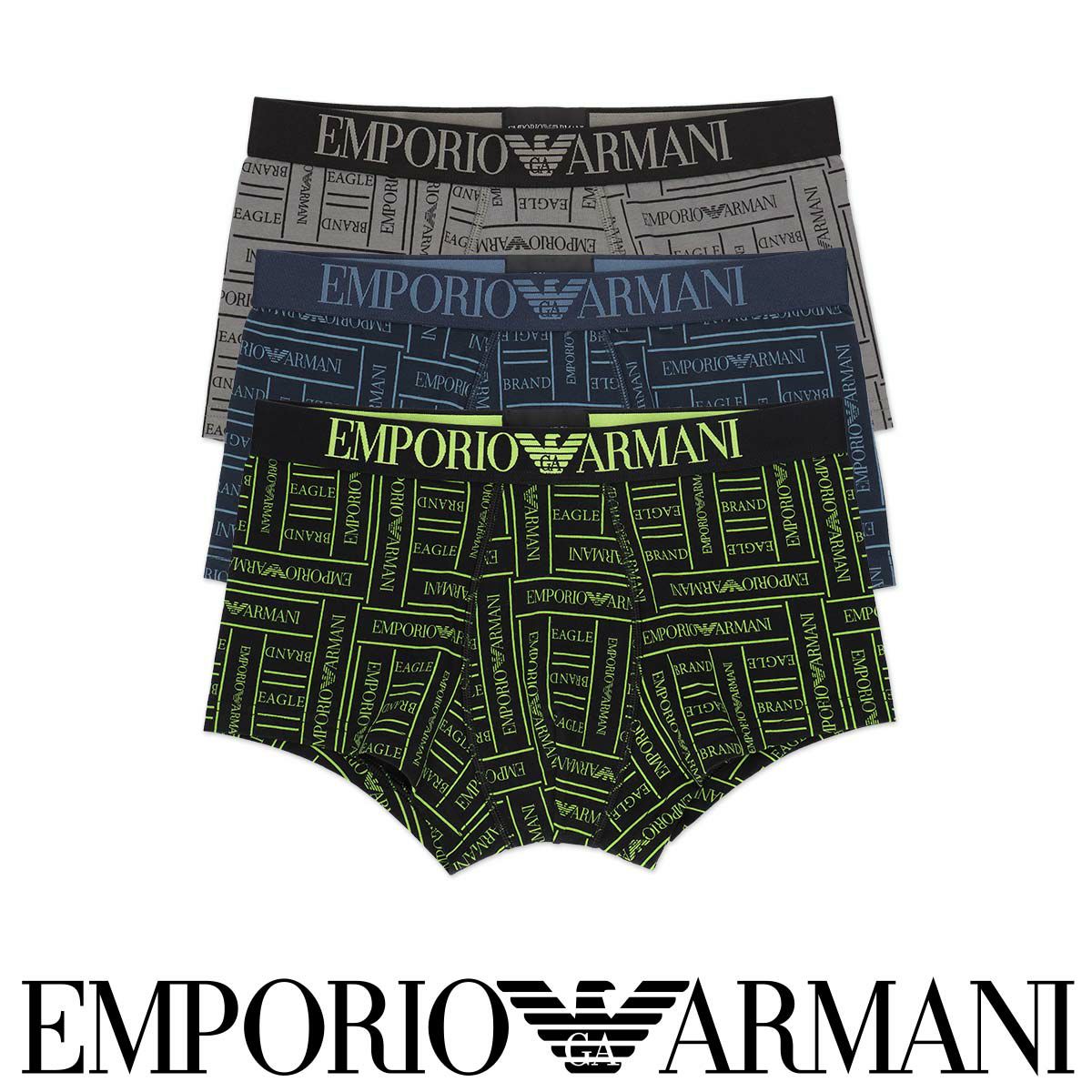 Emporio Armani エンポリオ アルマーニ Eagle Brand Logo イーグル ブランド ロゴ ボクサーパンツ ブランド コットン 綿 前閉じ Euサイズ 男性 メンズ プレゼント 贈答 ギフト 公式ショップ 正規ライセンス商品 ソックス アンダーウェア ホームウェア通販の