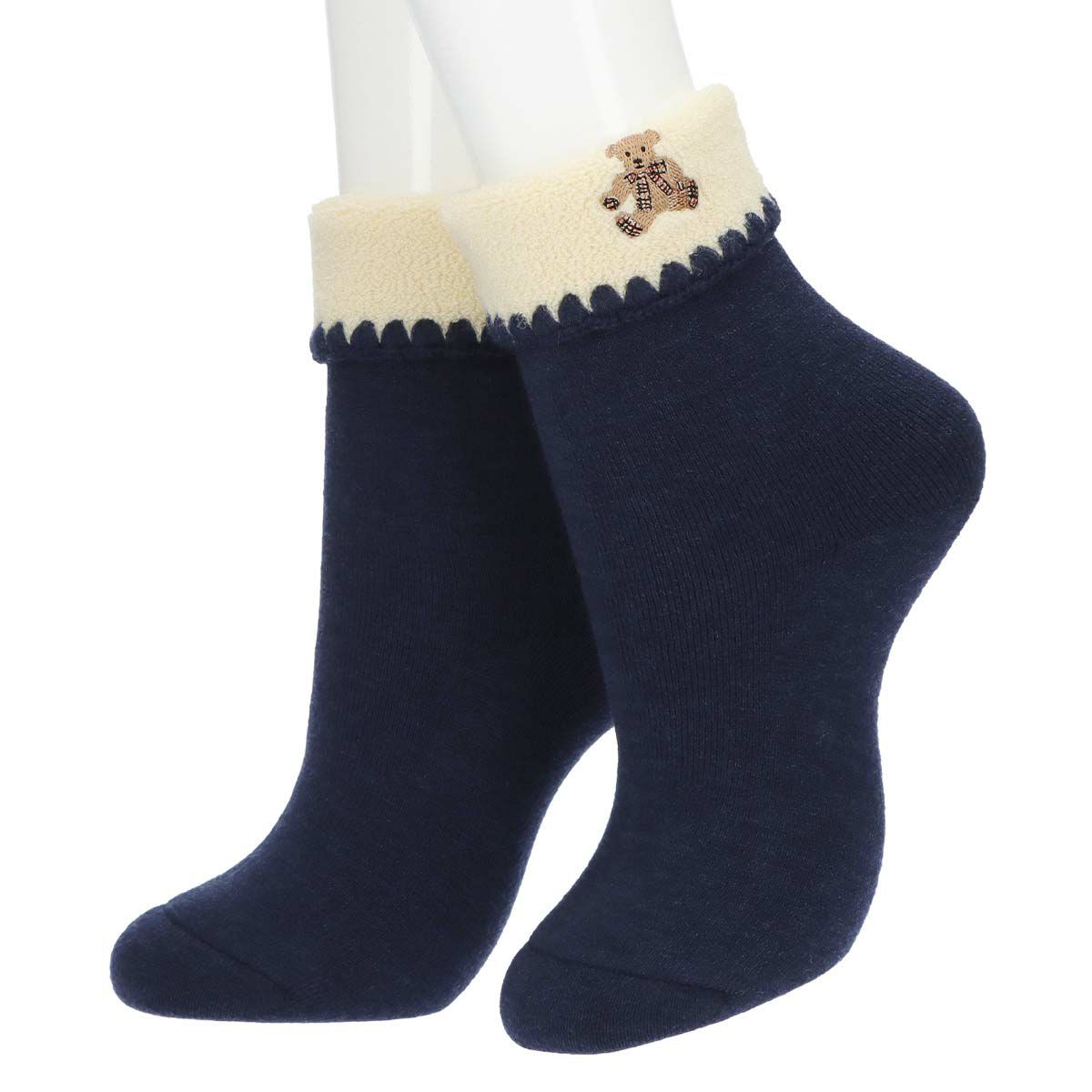 DAKSダックス日本製総パイルハマグリ折り返しクルー丈レディースルームソックス靴下女性プレゼントギフト敬老の日03368400