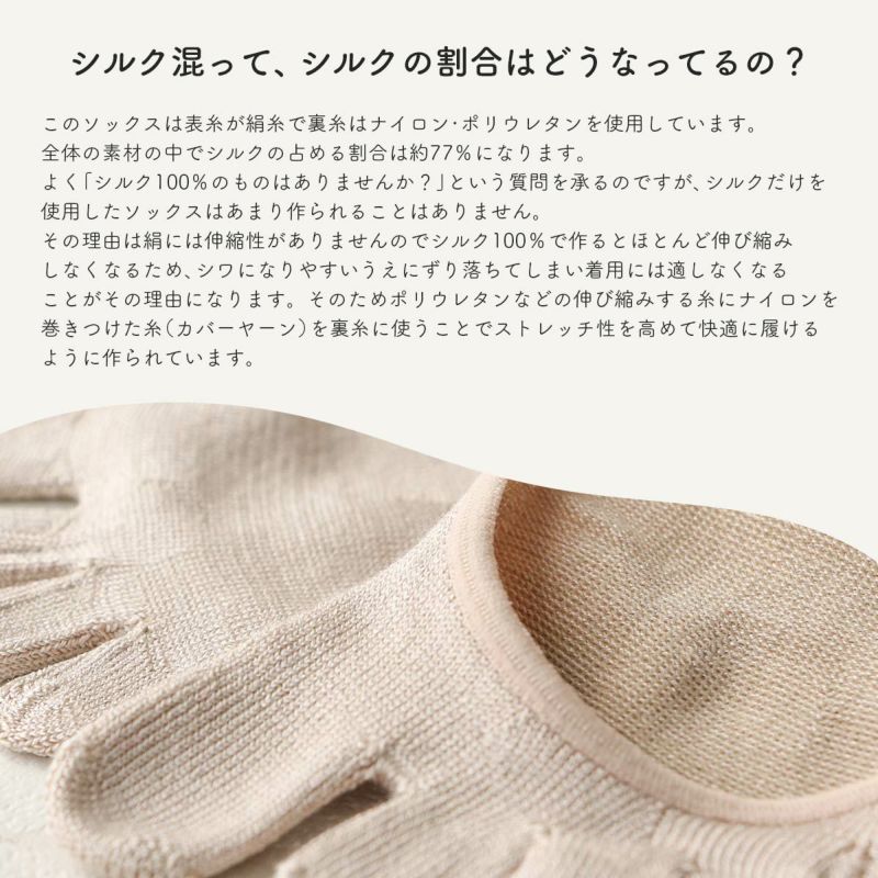 ホールガーメントシルク(絹)混かかと滑り止め付き5本指フットカバーカバーソックスNAIGAICOMFORTナイガイコンフォートレディースソックス靴下女性婦人プレゼント無料ラッピングギフトレッグソリューション03022263